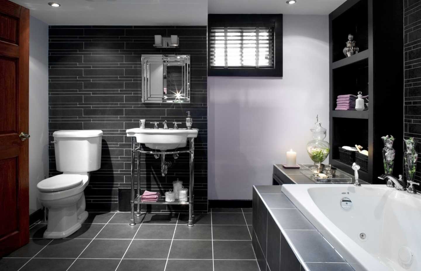 Черно белый туалет дизайн фото