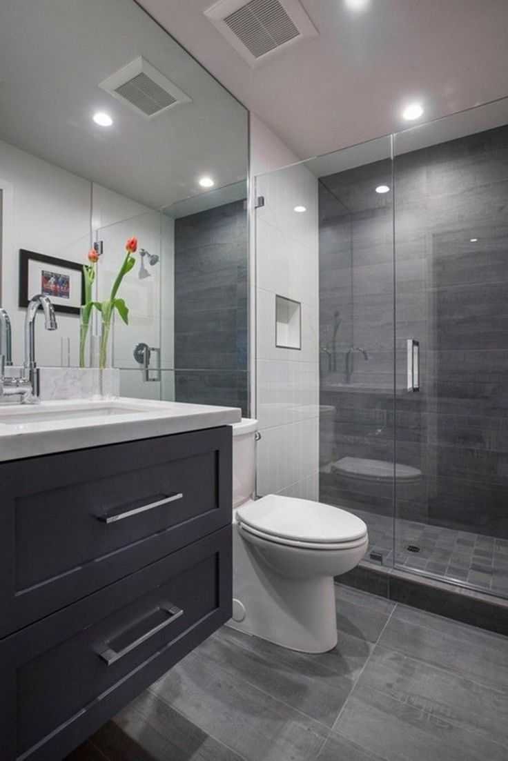 ванная комната в серых тонах реальные фото