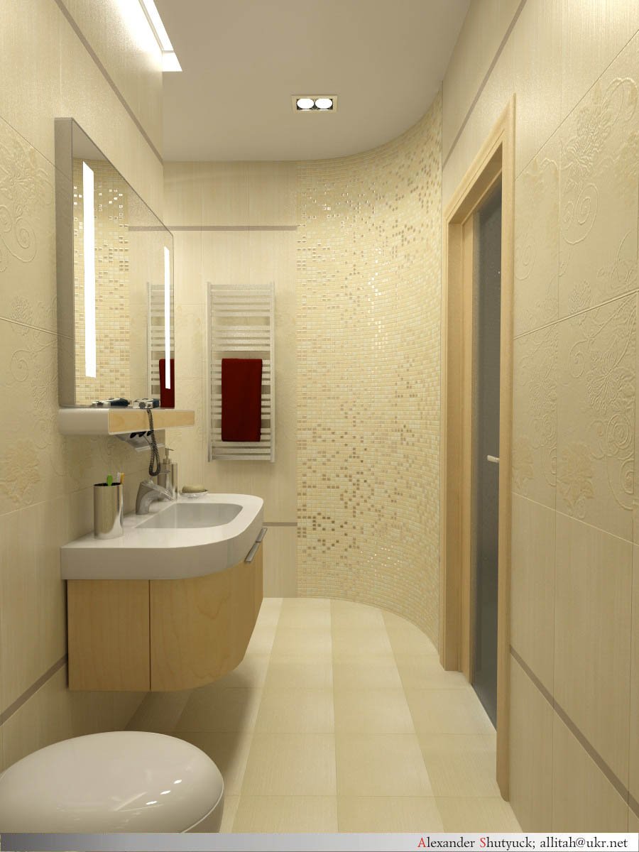 Ванная комната с округлыми углами