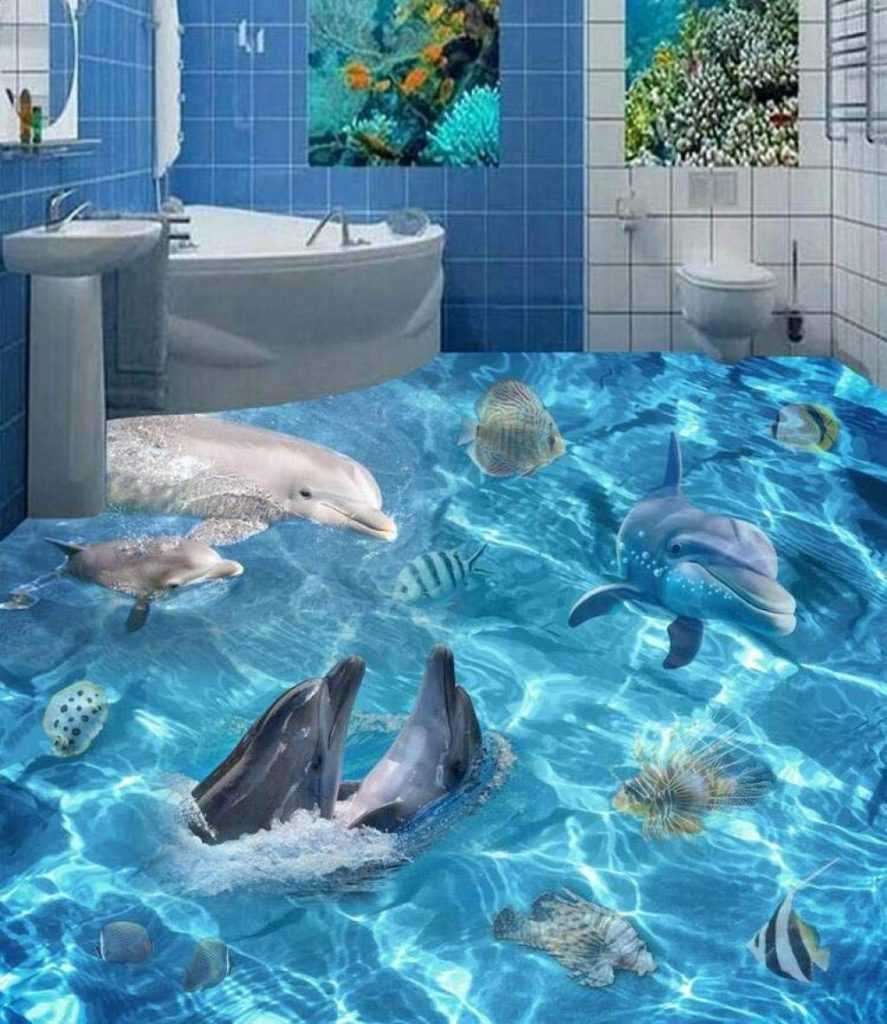 Плитка для ванной дельфины