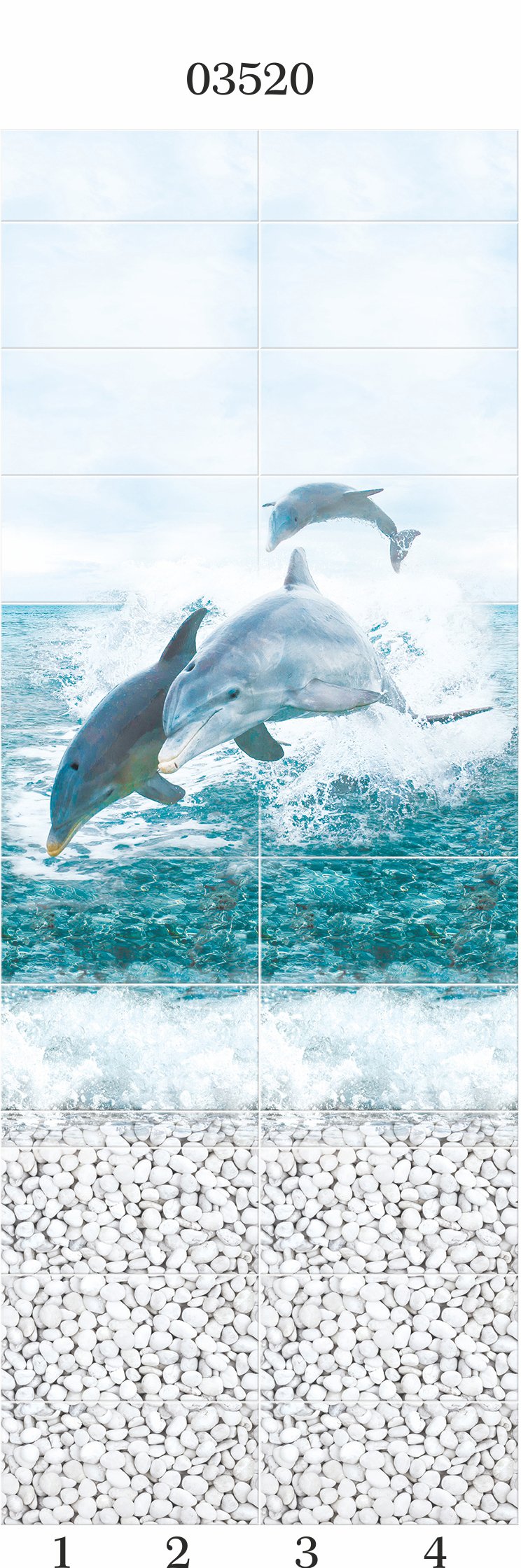 Панель ПВХ Панда дельфины море
