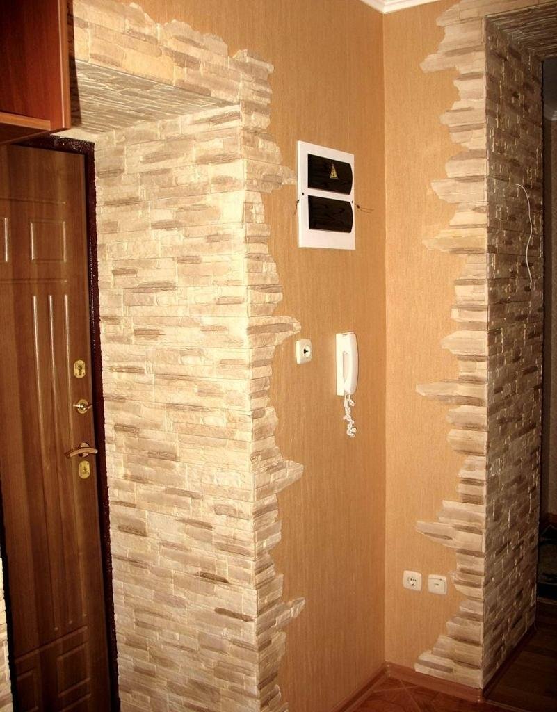 Отделка коридора искусственным камнем