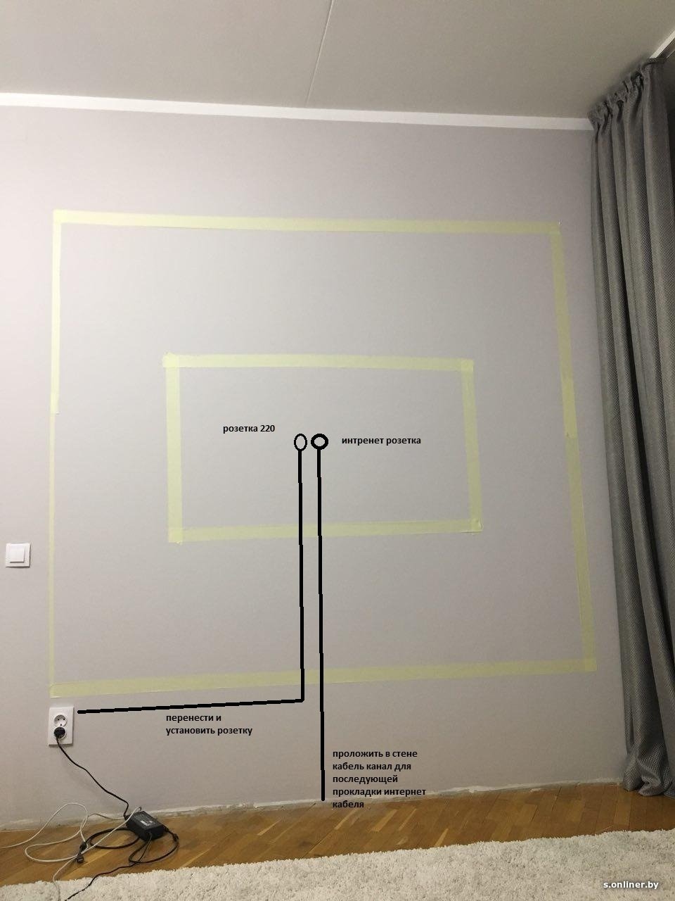 Высота розеток для телевизора в спальне