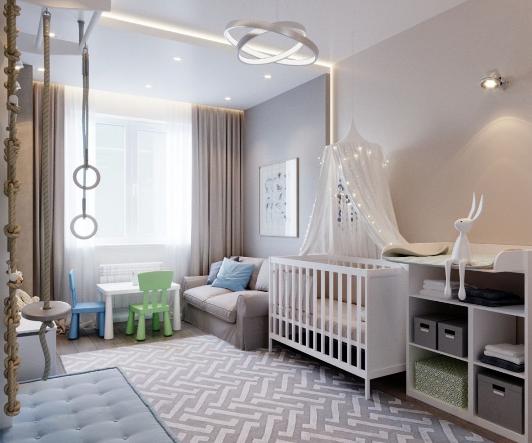 Планировка однокомнатной квартиры с детской кроваткой (35 фото)