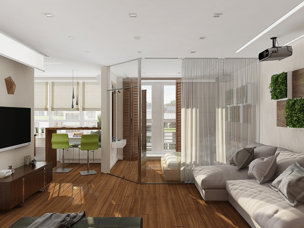 Дизайн-проекты для двухкомнатных квартир площадью 54 кв.м.