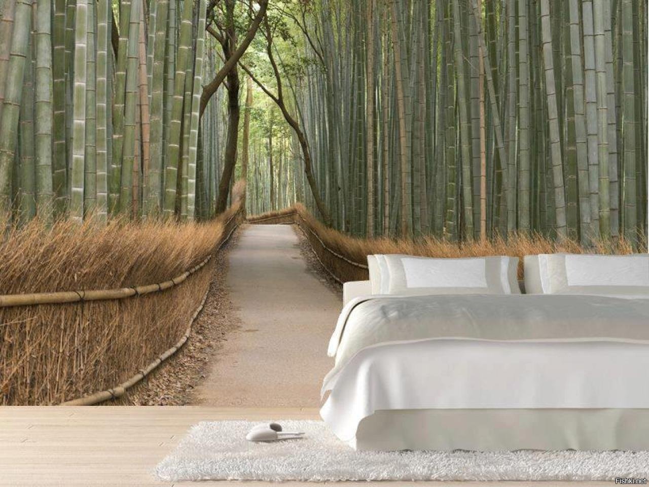 Бамбуковый лес в интерьере