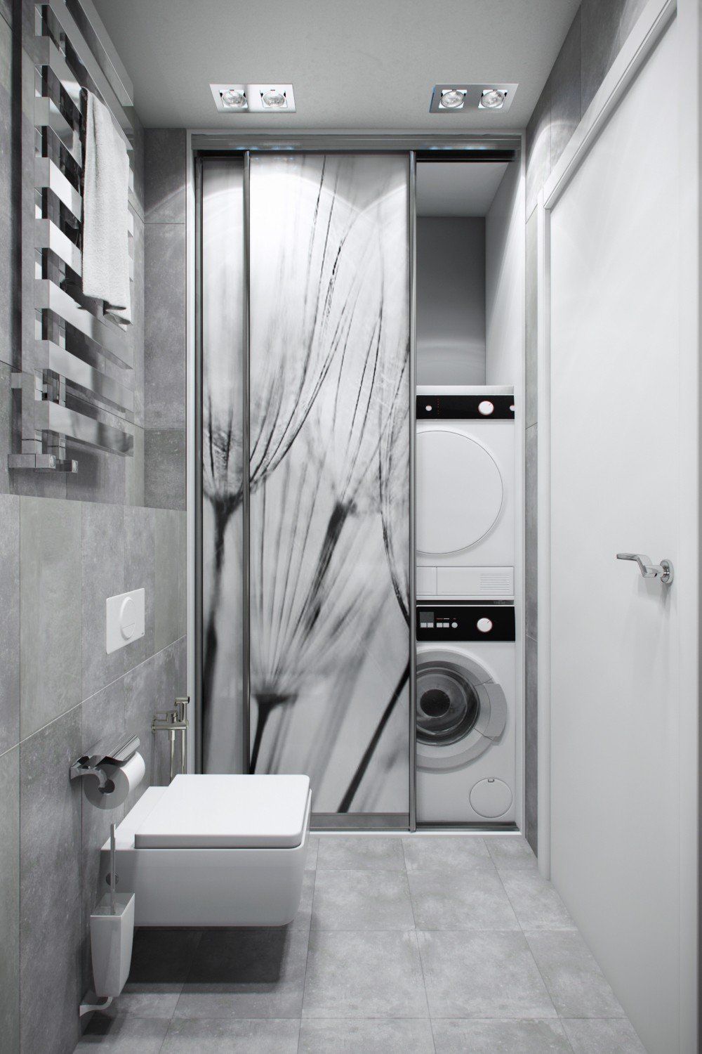 стиральная машина в туалете дизайн интерьера