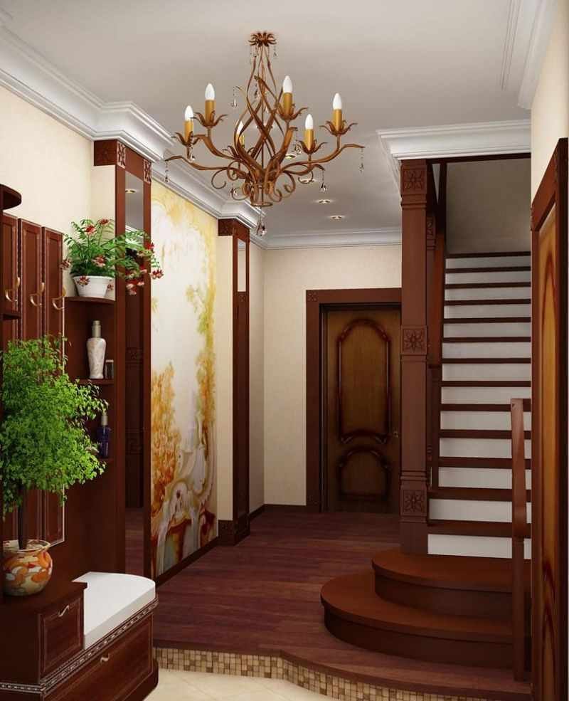 Интерьер коридора в частном доме