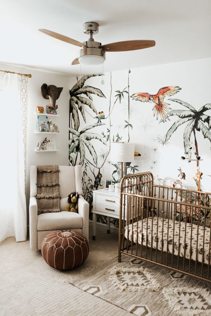 Детские комнаты в стиле джунглей