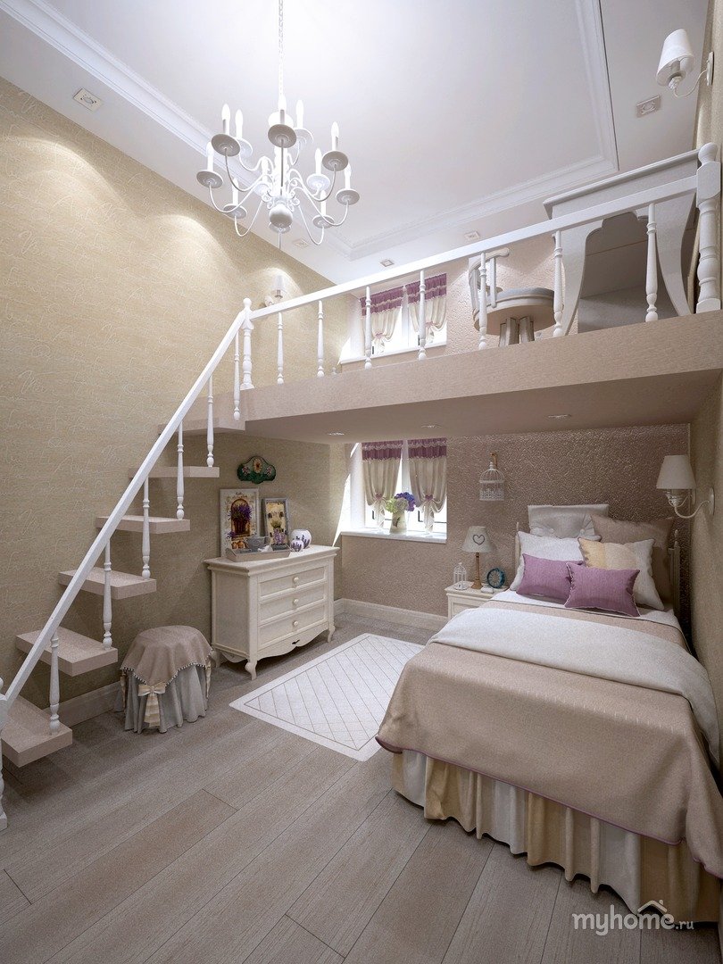 высокая кровать с лестницей