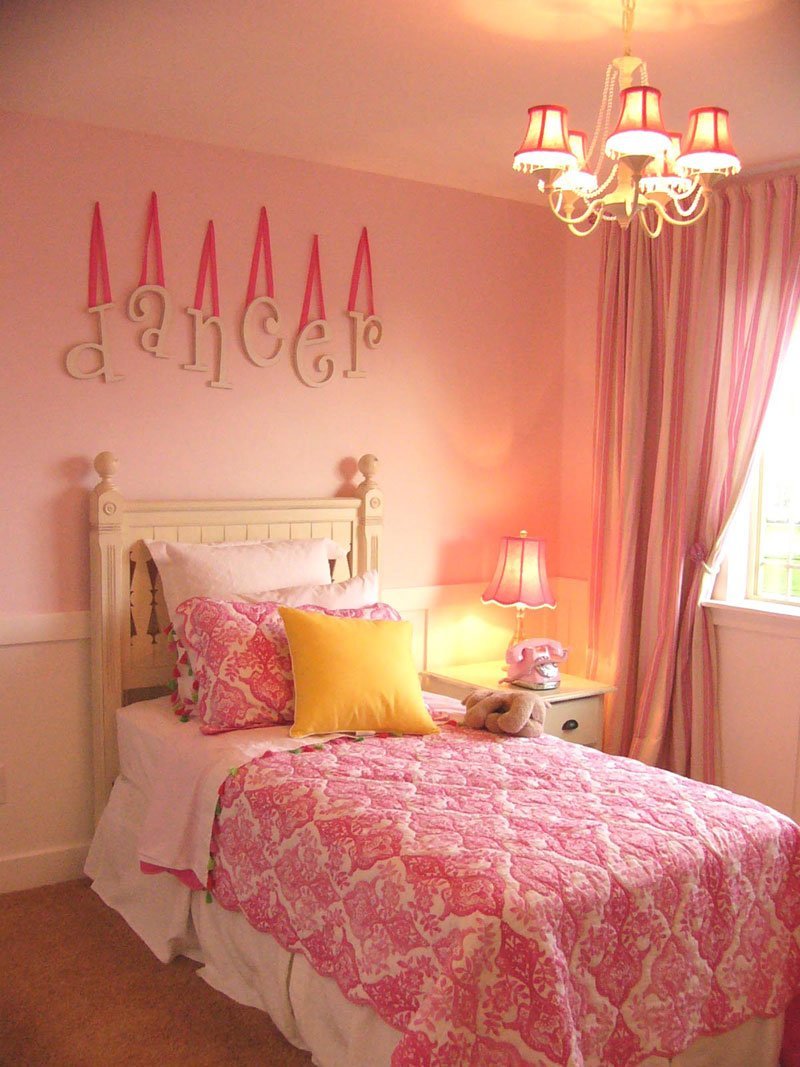 Уютные комнаты для девочек розовые