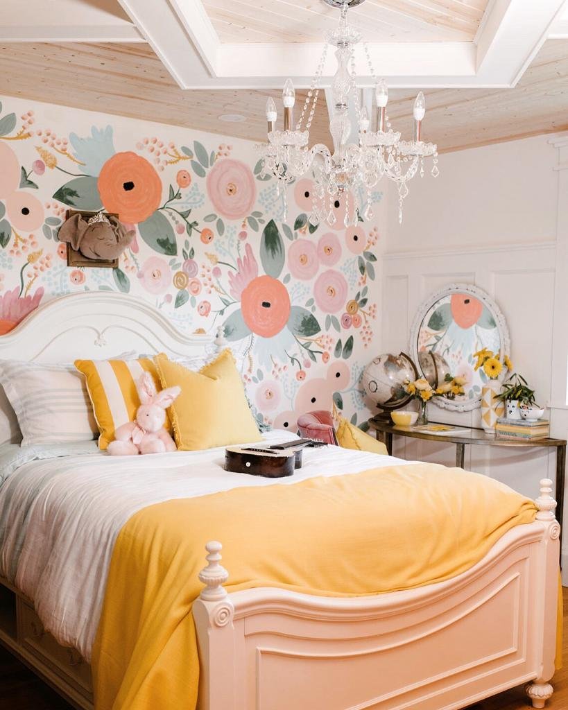 Спальня для девочки в желтом цвете