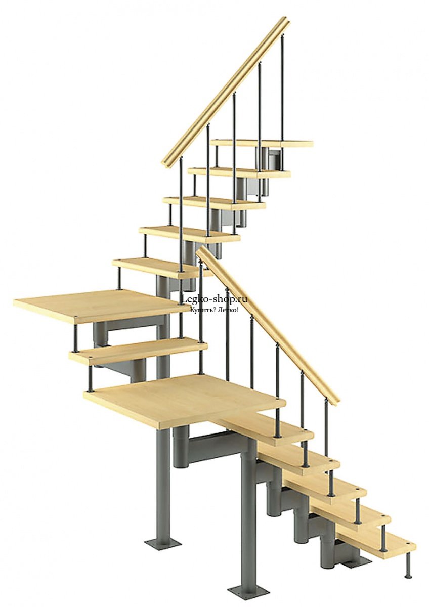 Модульная лестница спринт (c поворотом на 180 градусов)