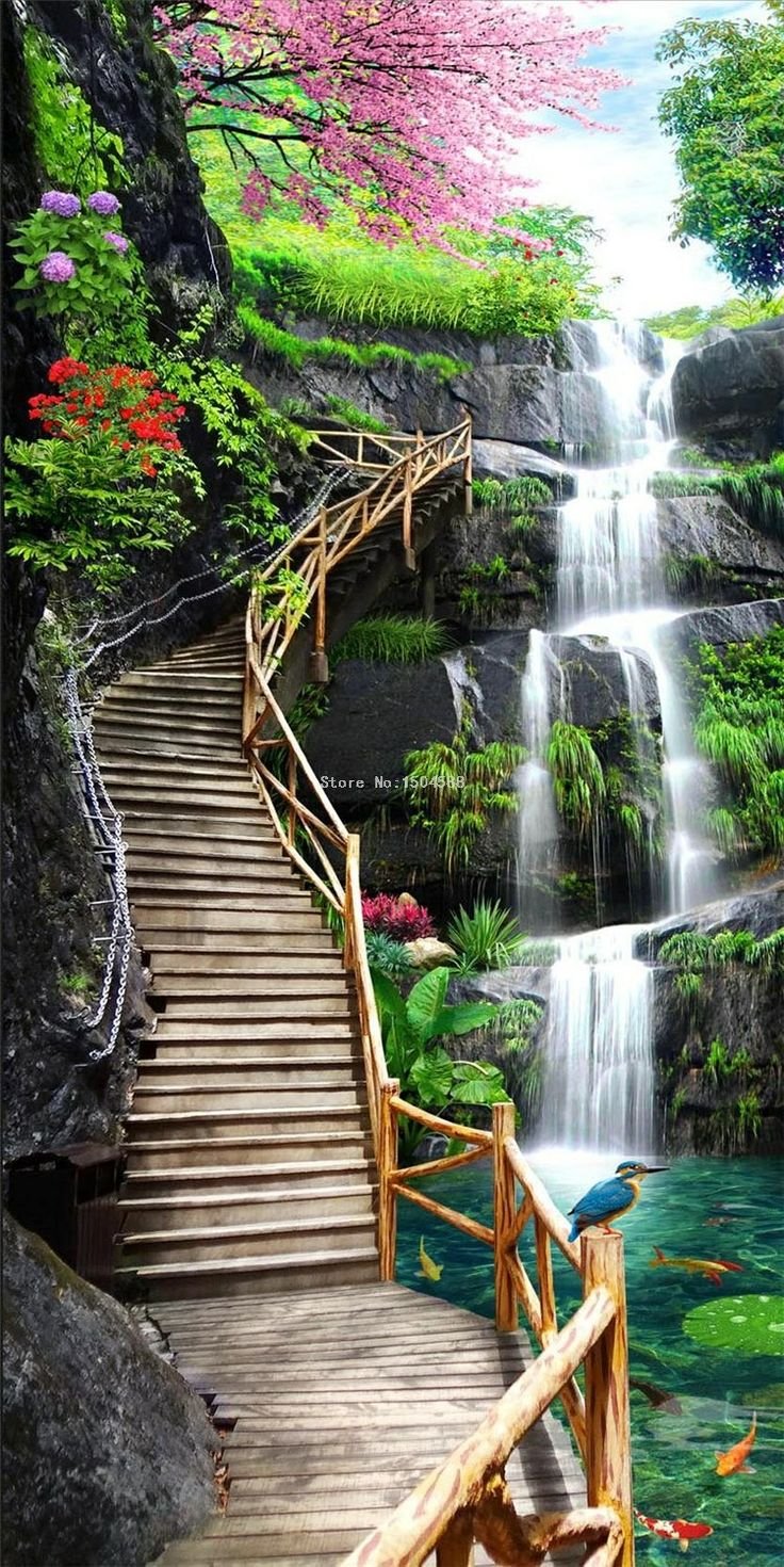 Лестница водопад