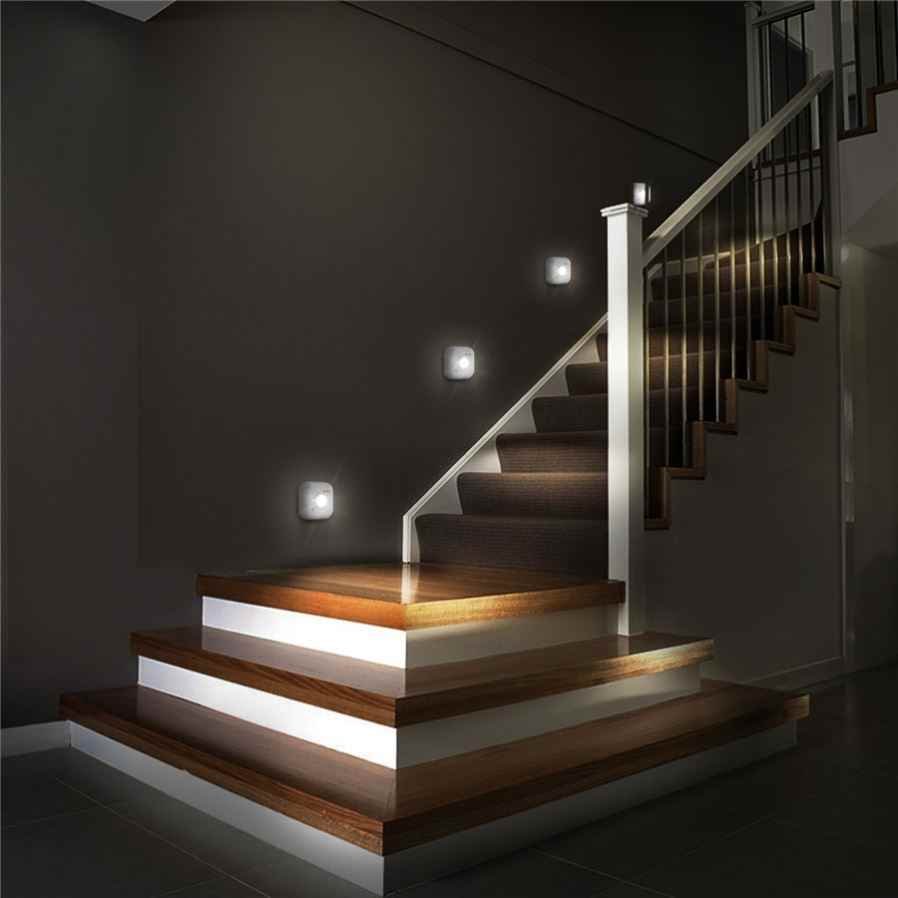 Бетонная лестница с подсветкой (55 фото)