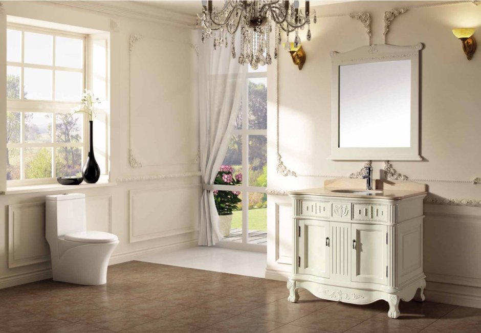 Шикарная мебель для ванной комнаты в классическом