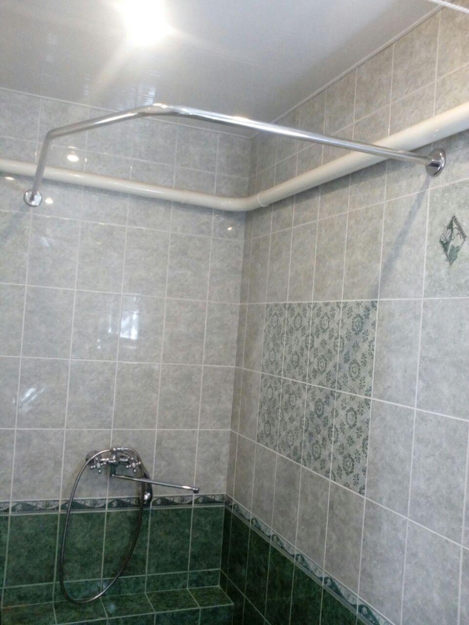 Штанга для шторы в ванную угловая