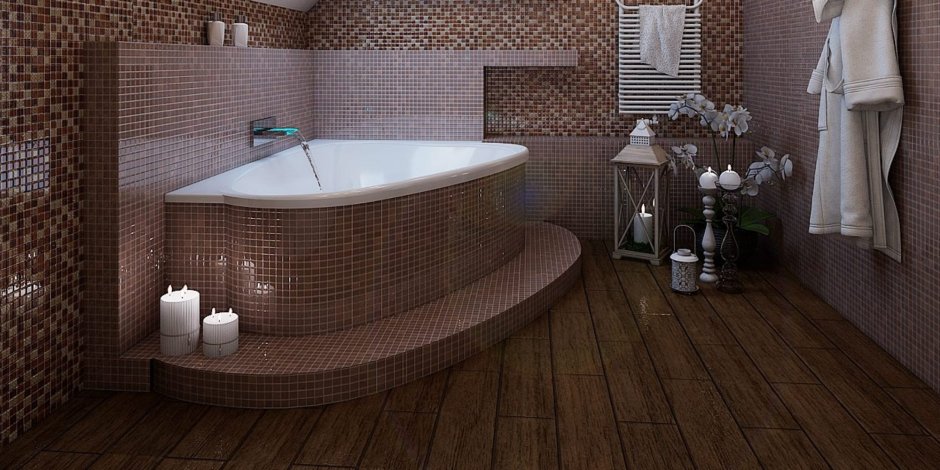 Кафель мозаика Леруа для ванной