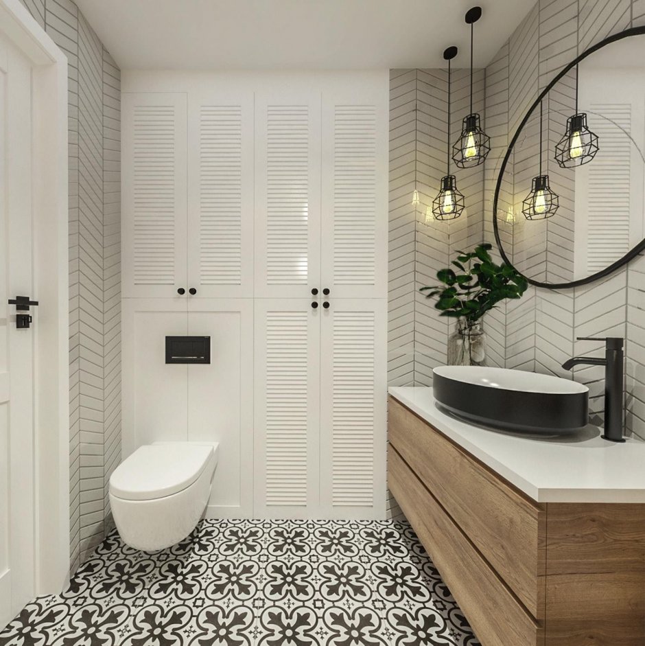 Стильная ванная комната в скандинавском стиле