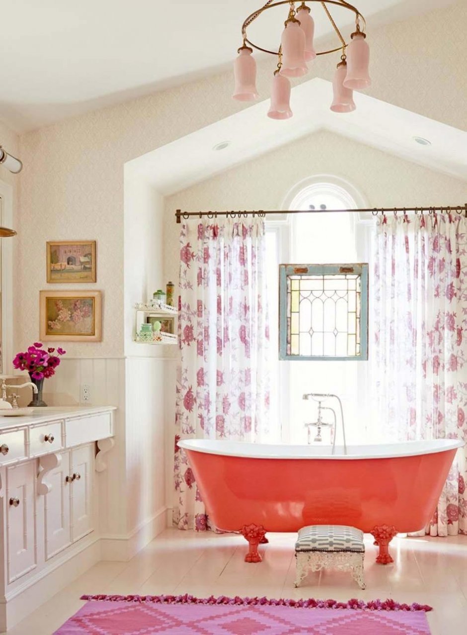 Розовая ванная (63 фото)