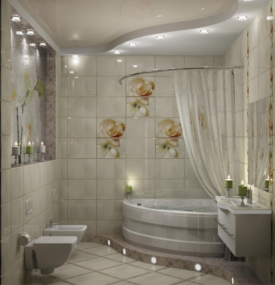 Ванные комнаты с угловыми ваннами