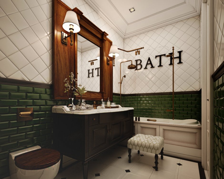 Ванная комната в сталинском стиле