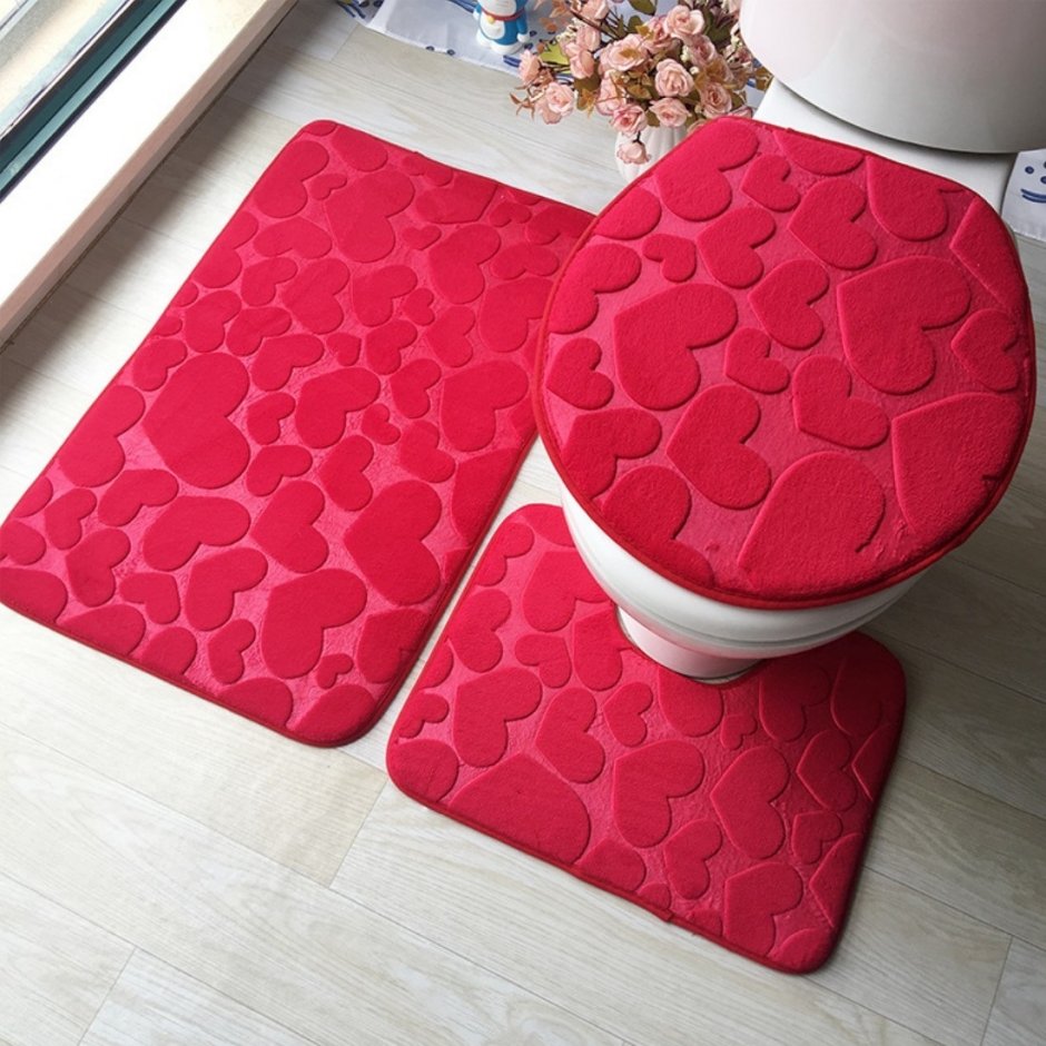 Набор ковриков для ванной (сердце, 3 шт) Style Home