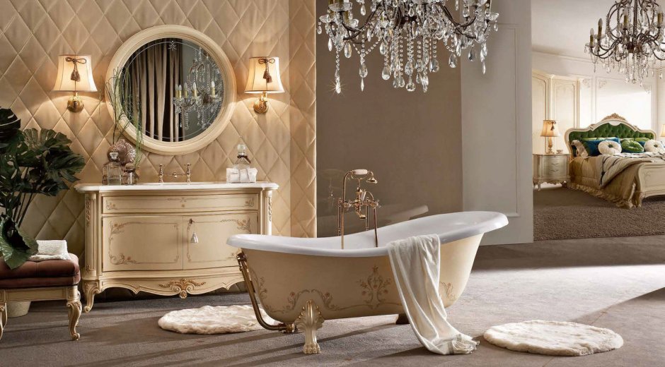 Элитная мебель для ванной комнаты в классическом стиле
