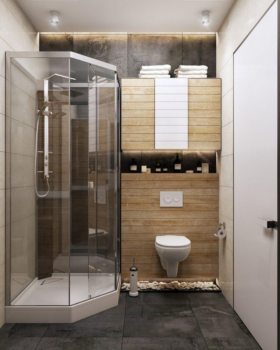 Современная ванная комната с душевой кабиной