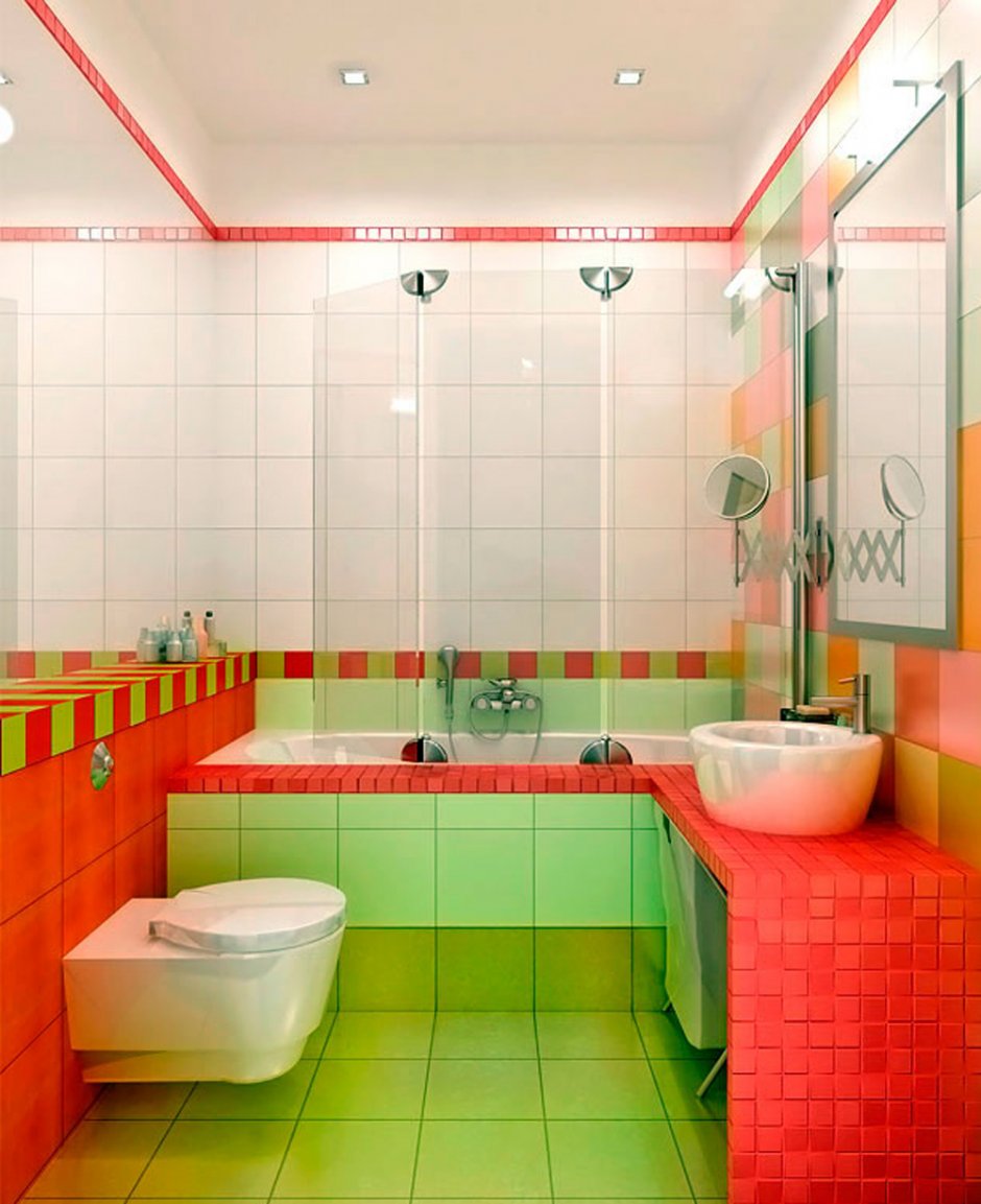 Яркие маленькие Ванные комнаты