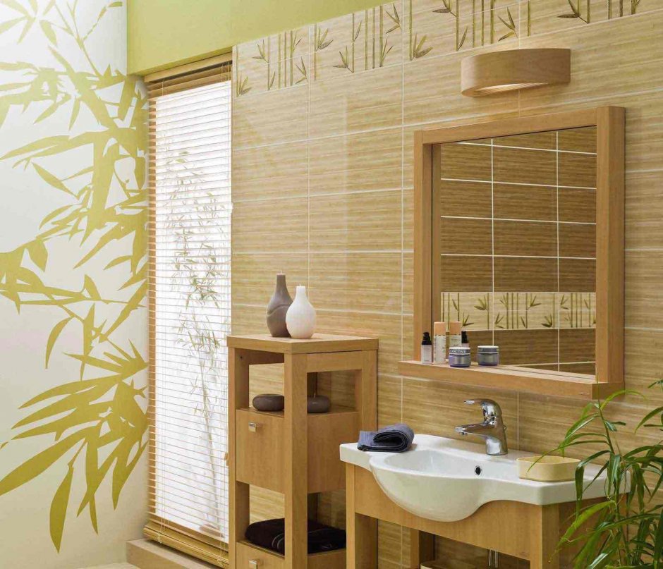 Плитка в ванную комнату бамбук