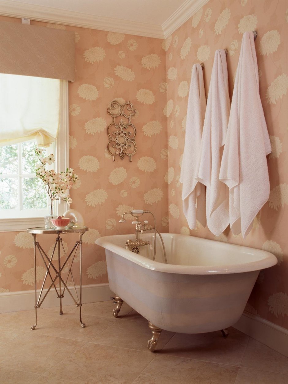 Ванная комната в персиковых тонах