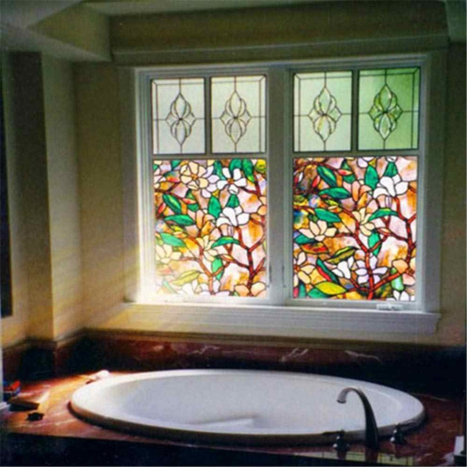 Витражное стекло для ванной комнаты