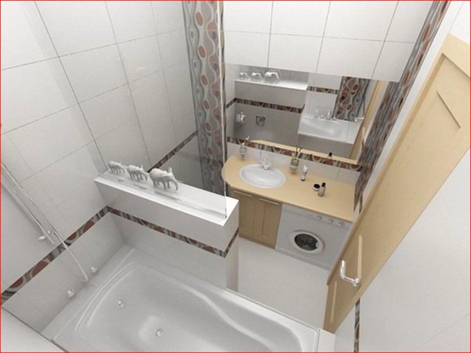Планировка маленькой совмещенной ванной комнаты