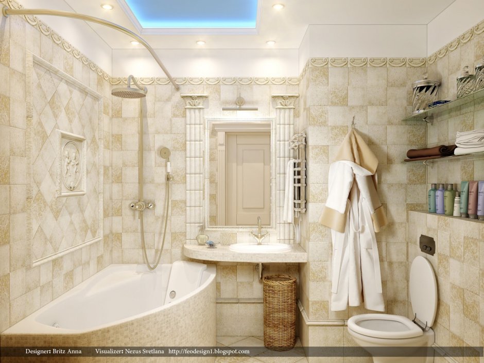 Плитка в греческом стиле в ванную