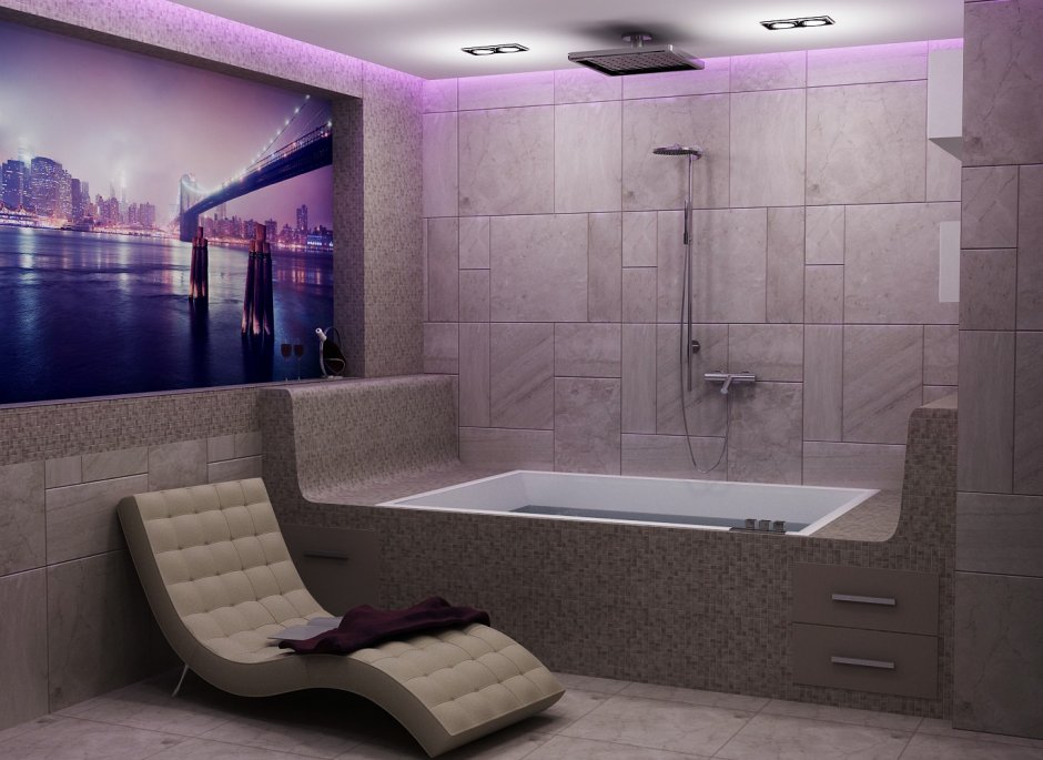 Современный дизайн ванную комнату в КПД