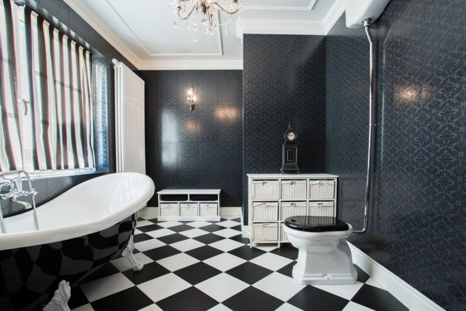 Ванная комната в шахматном стиле
