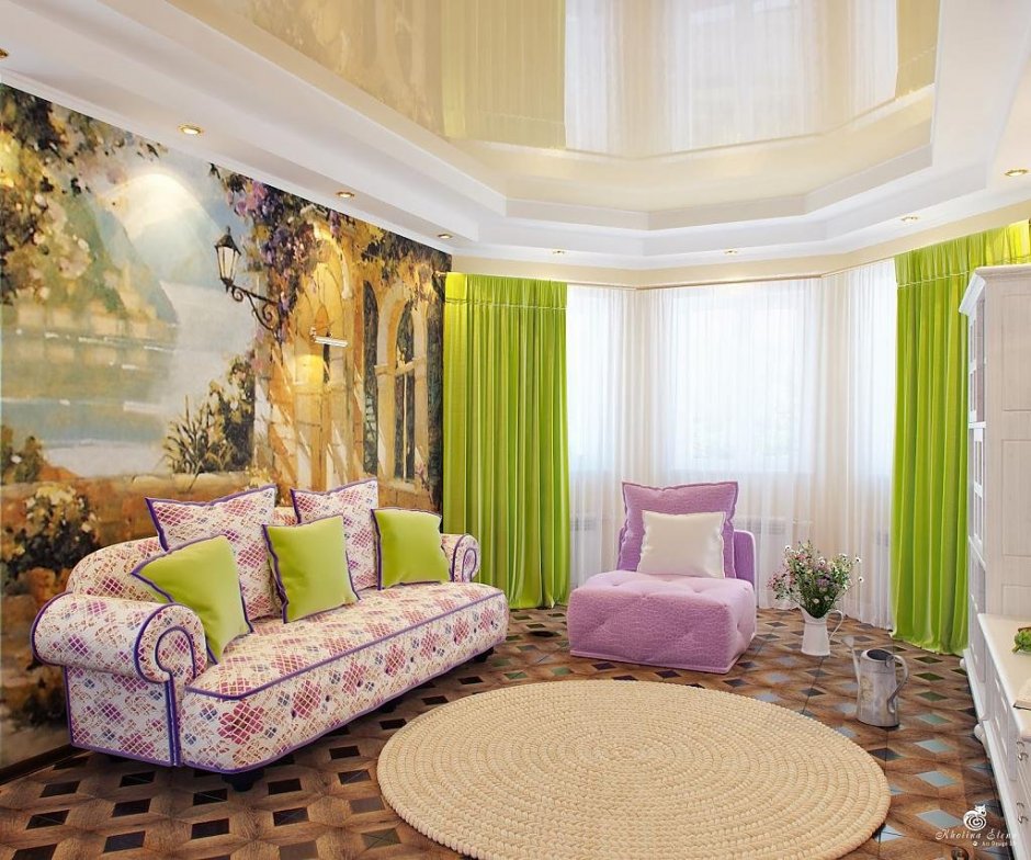 Красивый интерьер в зале