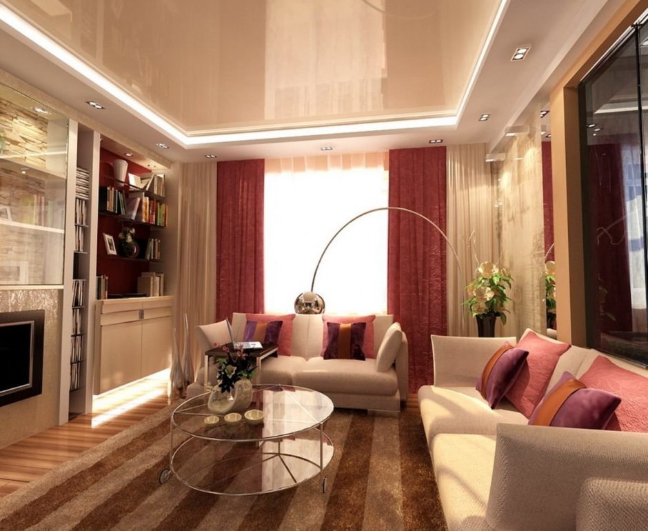 Гостиная в трехкомнатной квартире