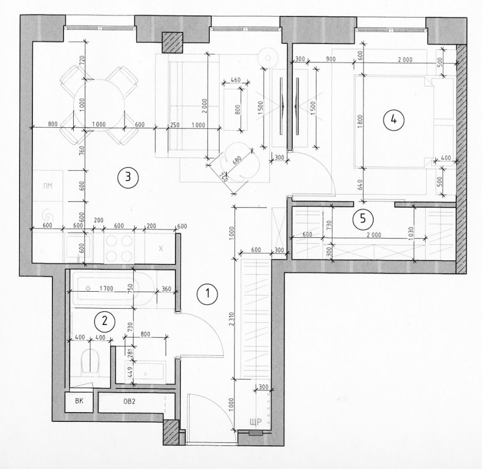 План 2-х комнатной квартиры jpg