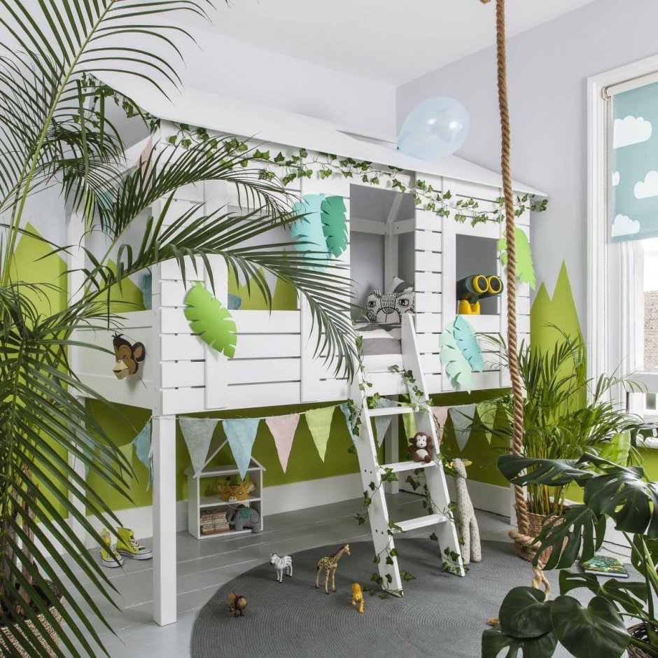 Детские комнаты в стиле джунглей