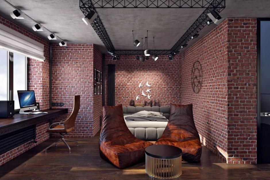 Loft Interior Design кирпич