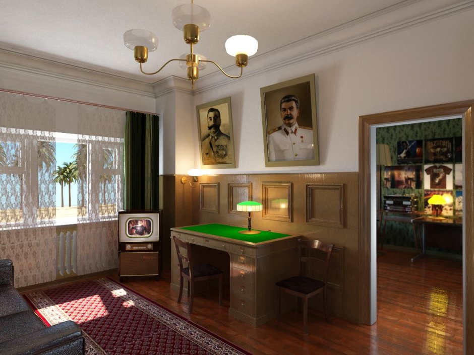 Интерьер комнаты в Советском стиле