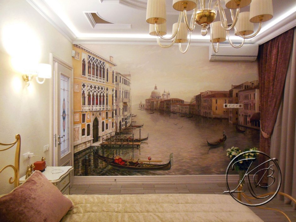 Роспись стен в интерьере Венеция