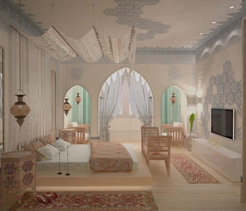 Спальня-гостиная в марокканском стиле