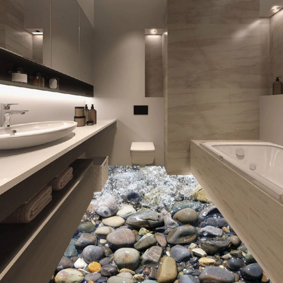 Галька в интерьере