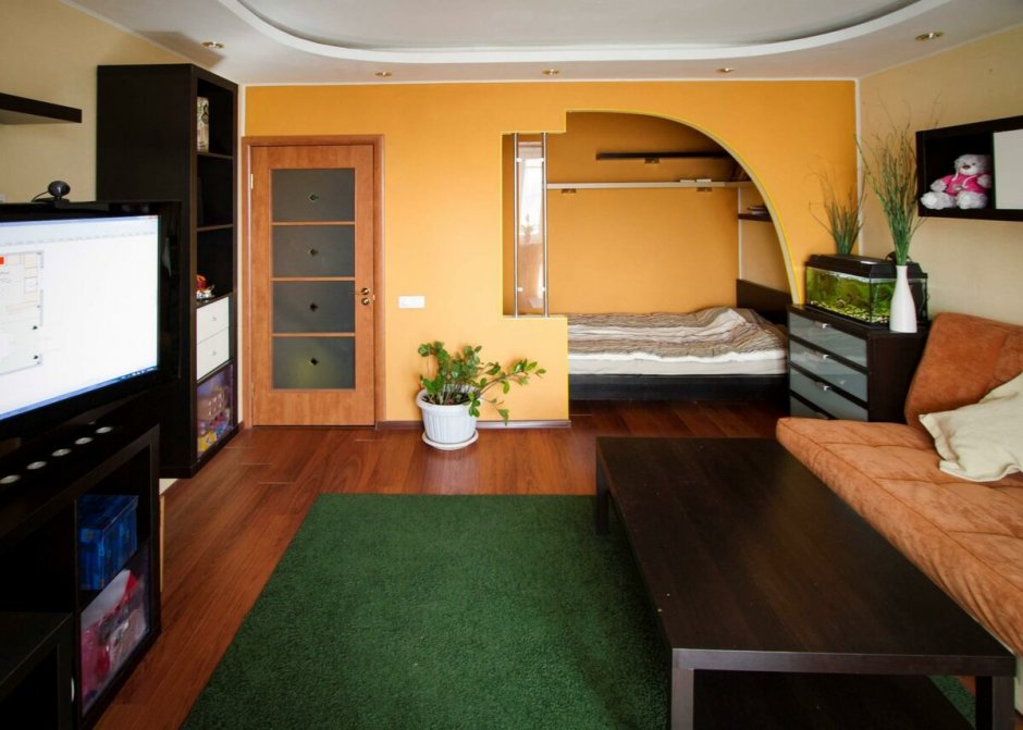 Расстановка мебели в однокомнатной квартире хрущевке (35 фото)