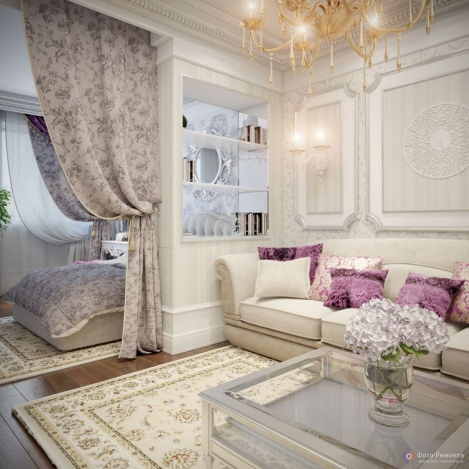 Спальня-гостиная в классическом стиле