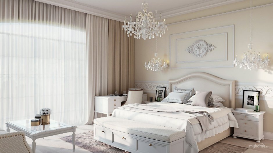 Мебель для спальни белая классика