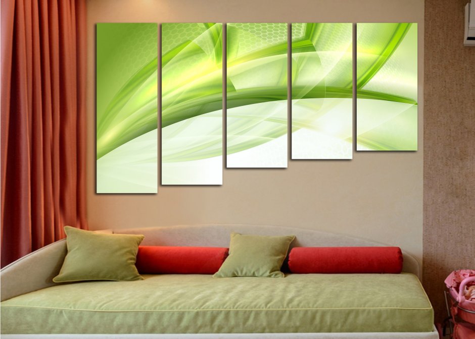 Интерьерная картина в зеленую спальню
